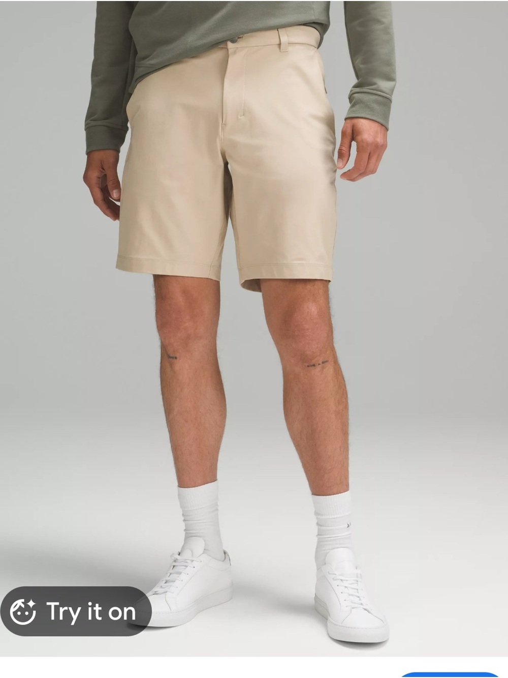 lululemon athletica Men's Flat-Front Chino Shorts in Beige